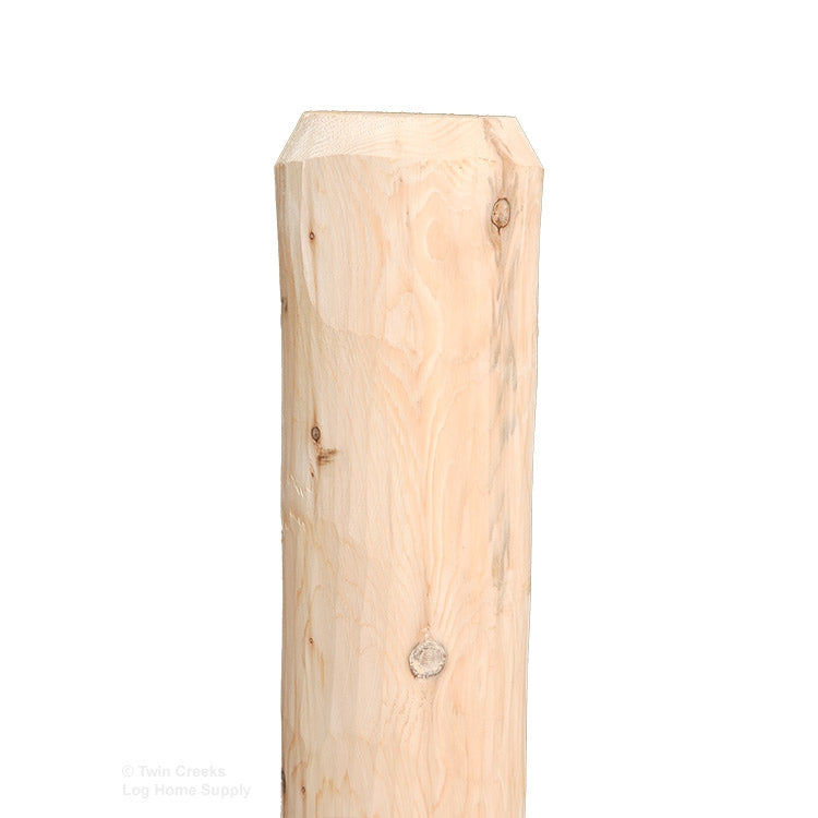 Non-Drilled or Notched White Cedar Hand Peeled Rail Post 